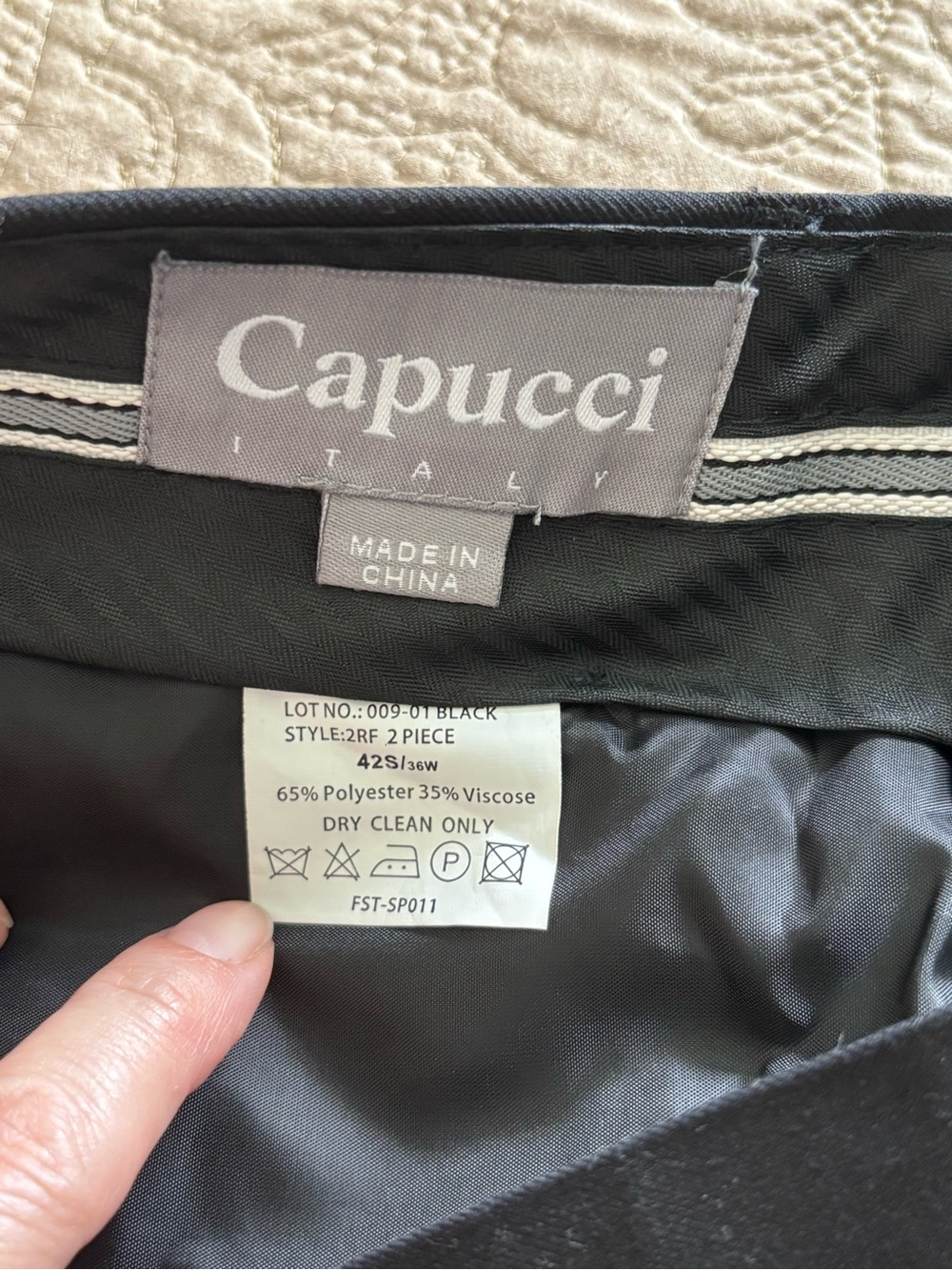 Capucci Italy Men's Black Two-Piece Suit - Tailored Blazer & Trousers size 42S - Picture 11 of 13